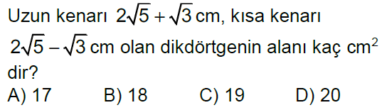 8.Sınıf Özdeşlikler Online Test