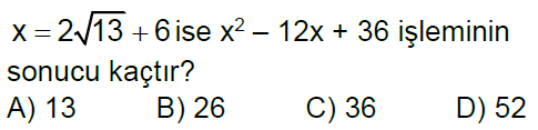 8.Sınıf Özdeşlikler Online Test