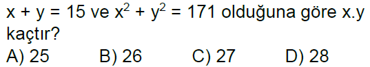 8.Sınıf Özdeşlikler Online Test