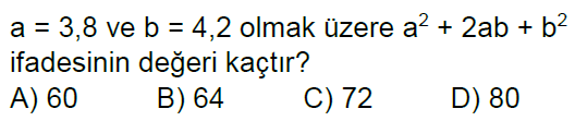 8.Sınıf Özdeşlikler Online Test