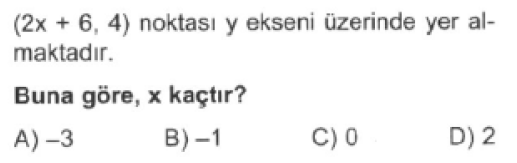 8.Sınıf Koordinat Sistemi Online Test