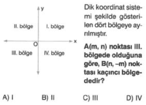 8.Sınıf Koordinat Sistemi Online Test