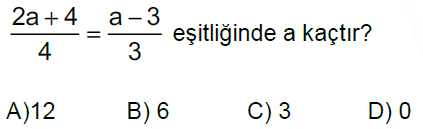 8.Sınıf Rasyonel Denklemler Online Test