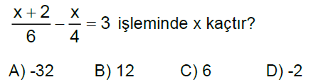 8.Sınıf Rasyonel Denklemler Online Test