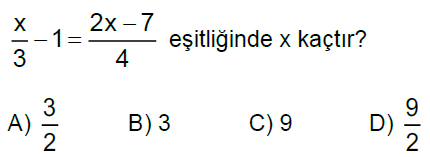 8.Sınıf Rasyonel Denklemler Online Test