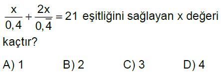 8.Sınıf Rasyonel Denklemler Online Test