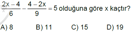 8.Sınıf Rasyonel Denklemler Online Test