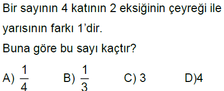 8.Sınıf Rasyonel Denklemler Online Test