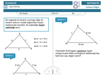 8.Sınıf Üçgen Eşitsizliği Çalışma Kağıdı