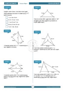 8.Sınıf Üçgen Eşitsizliği Çalışma Kağıdı