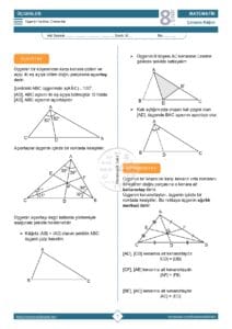 8.Sınıf Üçgenin Yardımcı Elemanları Çalışma Kağıdı