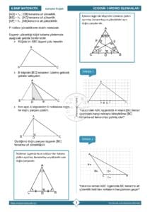 8.Sınıf Üçgenin Yardımcı Elemanları Çalışma Kağıdı