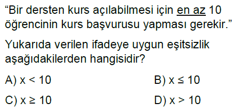 8.Sınıf Eşitsizlikler Online Test