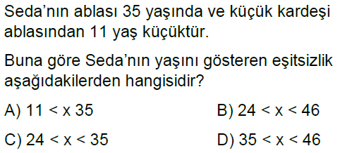 8.Sınıf Eşitsizlikler Online Test