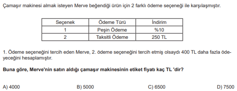 2022 LGS Matematik Provası