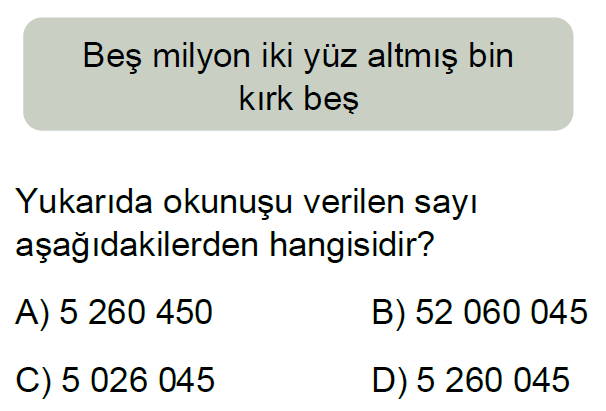 5.Sınıf Doğal Sayılar Online Test