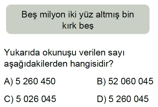 5.Sınıf Doğal Sayılar Online Test