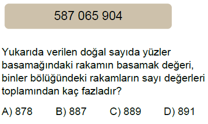 5.Sınıf Doğal Sayılar Online Test