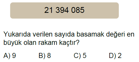 5.Sınıf Doğal Sayılar Online Test