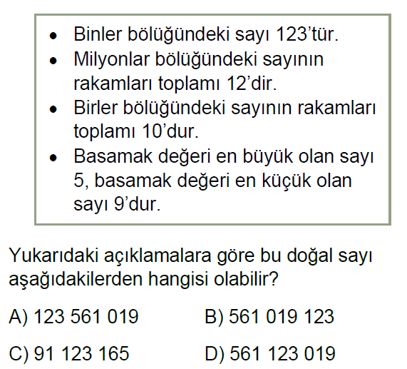 5.Sınıf Doğal Sayılar Online Test