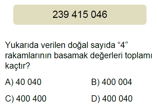 5.Sınıf Doğal Sayılar Online Test