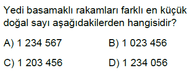 5.Sınıf Doğal Sayılar Online Test