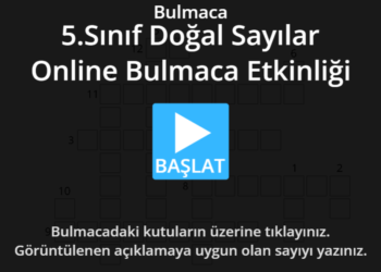 5.Sınıf Doğal Sayılar Online Bulmaca Etkinliği 15 5.Sınıf Doğal Sayılar Online Bulmaca Etkinliği
