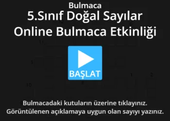 5.Sınıf Doğal Sayılar Online Bulmaca Etkinliği