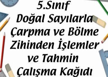 5.Sınıf Doğal Sayılarla Çarpma ve Bölme Zihinden İşlemler ve Tahmin Çalışma Kağıdı
