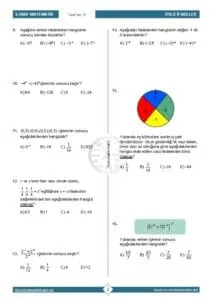 8.Sınıf Tam Sayıların Tam Sayı Kuvvetleri Testi