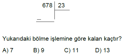 5.Sınıf Doğal Sayılarla Çarpma ve Bölme İşlemi Online Test