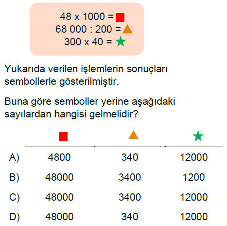 5.Sınıf Doğal Sayılarla Çarpma ve Bölme Zihinden İşlemler ve Tahmin Online Test