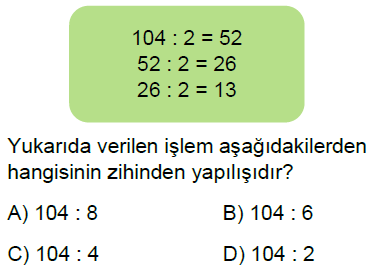 5.Sınıf Doğal Sayılarla Çarpma ve Bölme Zihinden İşlemler ve Tahmin Online Test