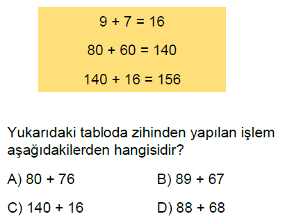 5.Sınıf Doğal Sayılarla Toplama ve Çıkarma Zihinden İşlemler Online Test