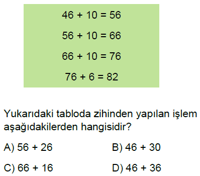 5.Sınıf Doğal Sayılarla Toplama ve Çıkarma Zihinden İşlemler Online Test