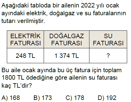 5.Sınıf Doğal Sayılarla Toplama ve Çıkarma İşlemi Online Test