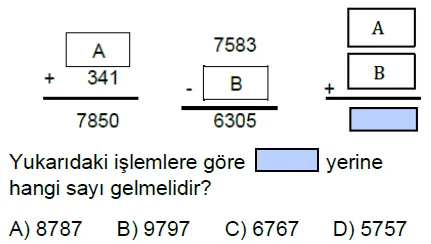 5.Sınıf Doğal Sayılarla Toplama ve Çıkarma İşlemi Online Test