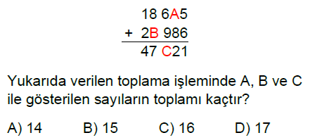 5.Sınıf Doğal Sayılarla Toplama ve Çıkarma İşlemi Online Test