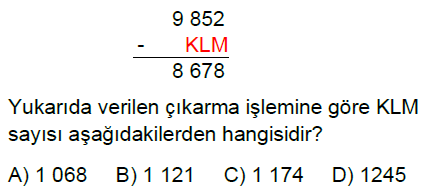 5.Sınıf Doğal Sayılarla Toplama ve Çıkarma İşlemi Online Test