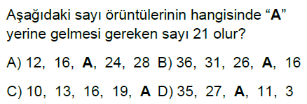 5.Sınıf Örüntüler Online Test