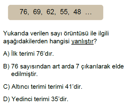 5.Sınıf Örüntüler Online Test