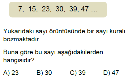 5.Sınıf Örüntüler Online Test