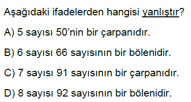 6.Sınıf Çarpanlar ve Katlar Online Test