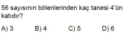 6.Sınıf Çarpanlar ve Katlar Online Test