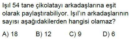 6.Sınıf Çarpanlar ve Katlar Online Test