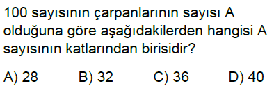 6.Sınıf Çarpanlar ve Katlar Online Test