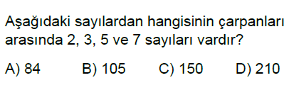 6.Sınıf Çarpanlar ve Katlar Online Test