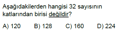 6.Sınıf Çarpanlar ve Katlar Online Test