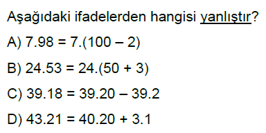 6.Sınıf Dağılma Özelliği ve Ortak Çarpan Online Test