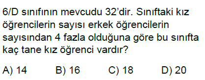 6.Sınıf Doğal Sayı Problemleri Online Test